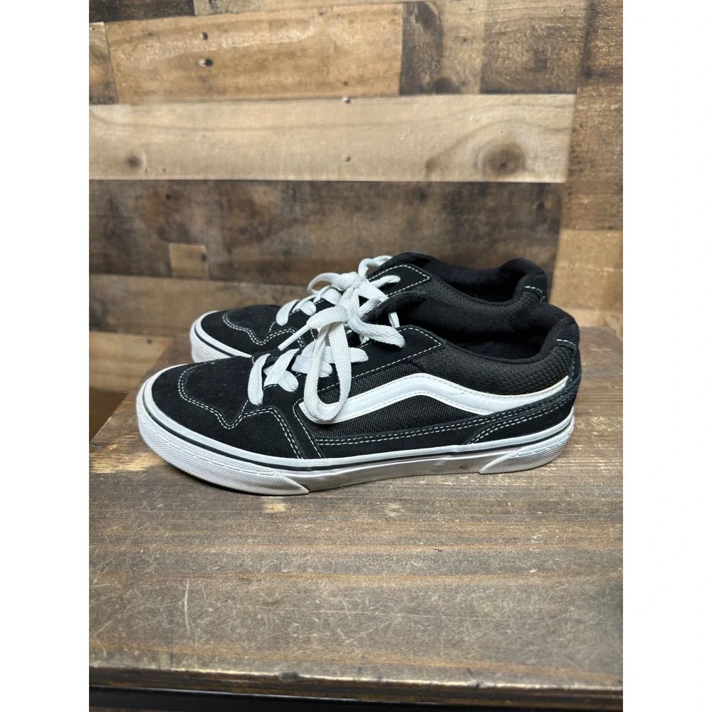Vans Filmore Low Black White‎ Suede Canvas Skate Shoes Youth 6.0 Women's 8